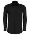 K142 KK142 Kustom Kit Long Sleeve Tailored Poplin Shirt Black colour image